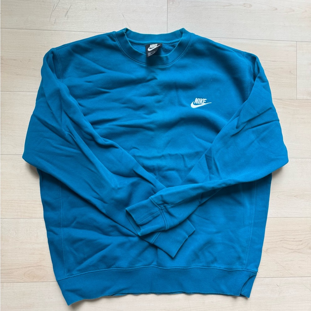 Nike Blue Crewneck Sweater with Iconic Swoosh